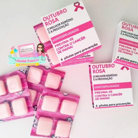 Chiclete Personalizado com 4 Outubro Rosa