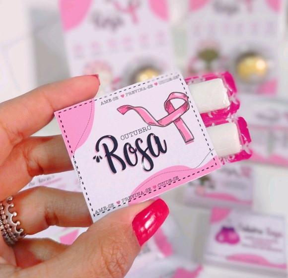 Chiclete Personalizado com 4 Outubro Rosa
