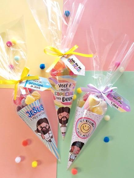Cone para Doces Dia das Crianças (somente o Cone de Papel)