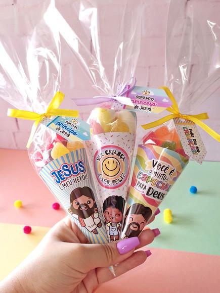 Cone para Doces Dia das Crianças (somente o Cone de Papel)