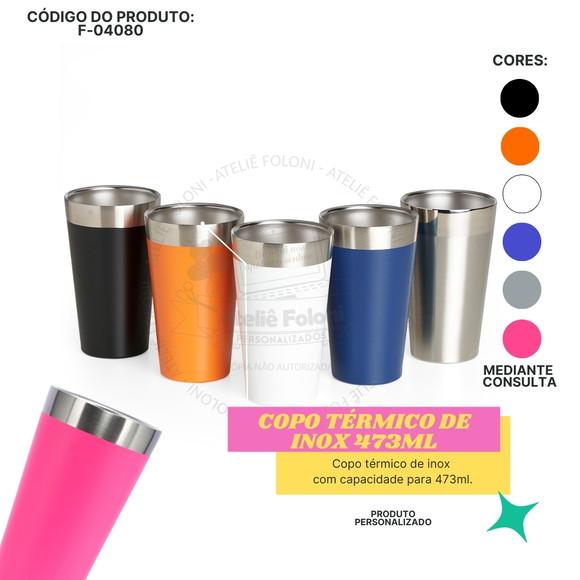 Copo Térmico de Inox 473ml Personalizado