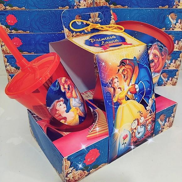 Kit Cineminha na Caixa a Bela e a Fera com Alça