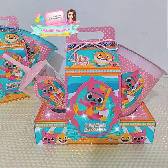 Kit Cineminha na Caixa Baby Shark Menina