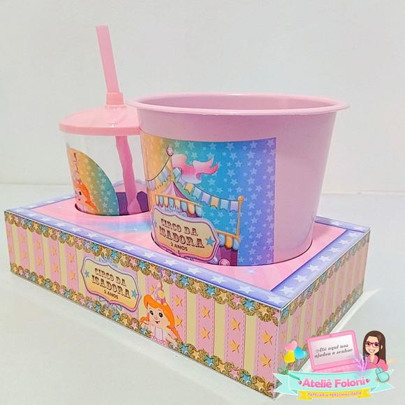 Kit Cineminha Na Caixa Circo Rosa
