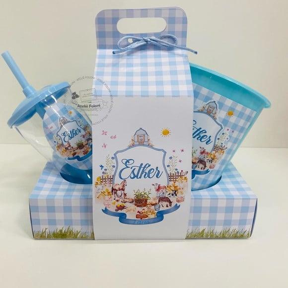 Kit Cineminha na Caixa com Alça Fazendinha Rosa