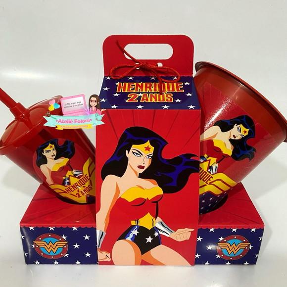 Kit Cineminha na Caixa com Alça Mulher Maravilha