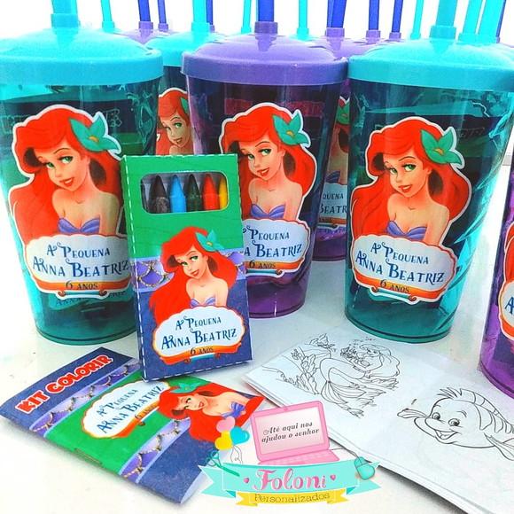 Kit Colorir no Copo Personalizado Ariel