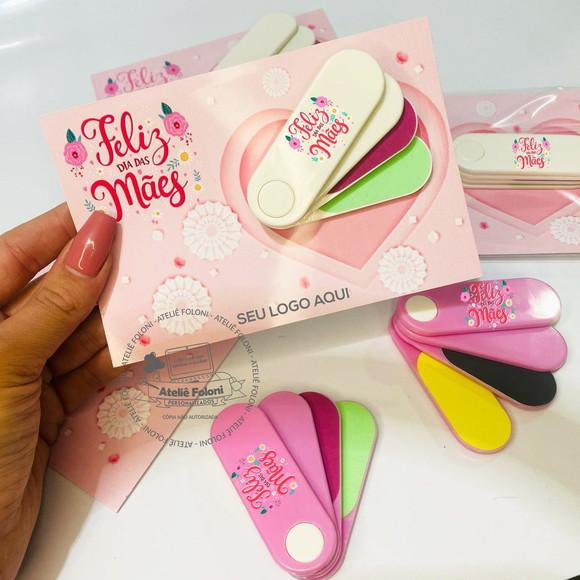 Kit de 4 Lixas com Card Personalizado Dia das Mães