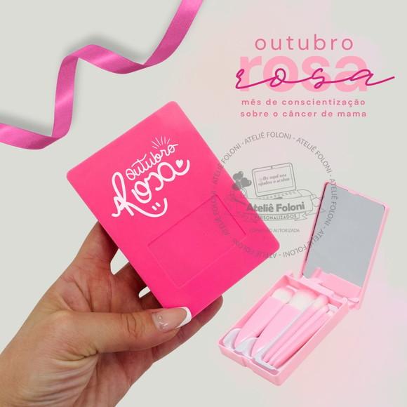 Kit Pincel 5 Peças Personalizado Outubro Rosa
