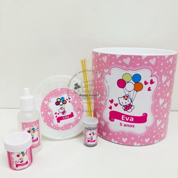 Kit Slime na Tubolata Personalizada Hello Kitty