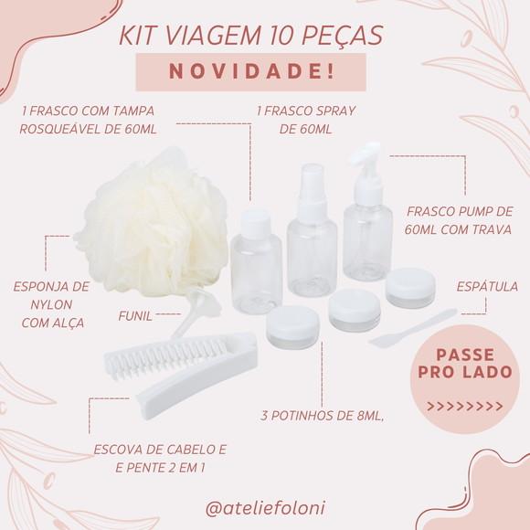 Kit Viagem com Necessaire 10 Peças Personalizado