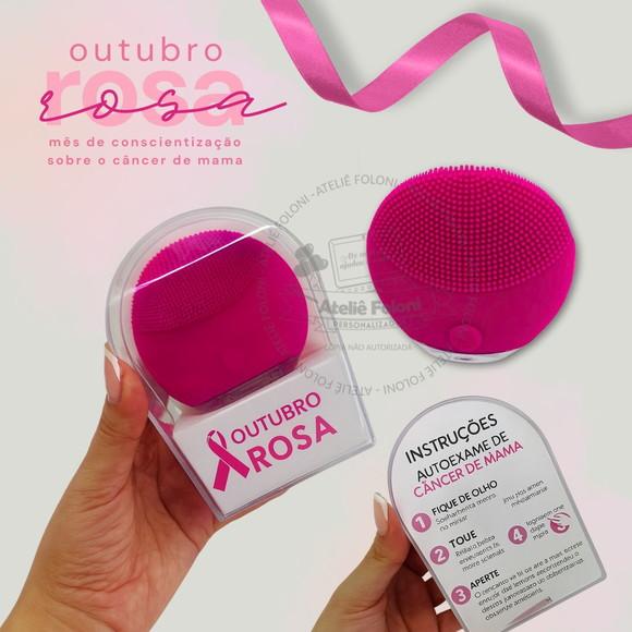 Massageador e Limpador Facial Outubro Rosa