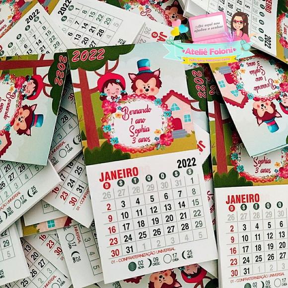 Mini Calendário com imã personalizado