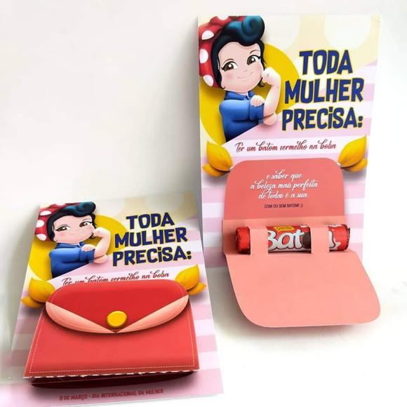 Porta Batom chocolate dia das Mulheres Personalizado