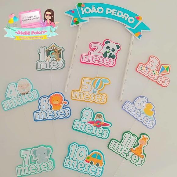 Topper meseversário são 11 meses do bebê em um só Topper