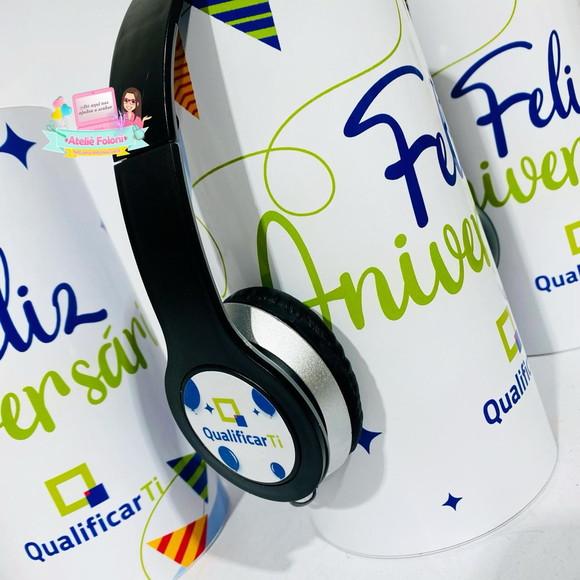 Tubolata com Headphone Personalizado Aniversário Colaborador