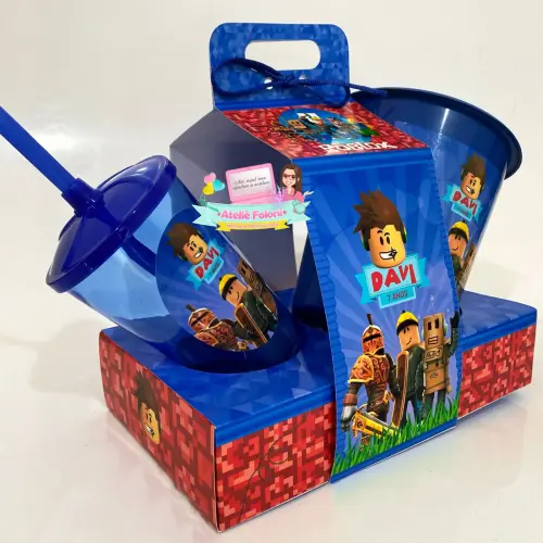 Kit Cineminha na caixa com alça Roblox