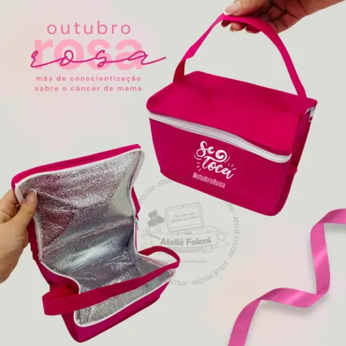 Bolsa Térmica 3 Litros até 6 Latas Outubro Rosa