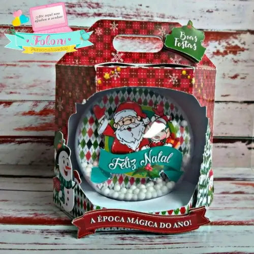 Caixa com Bolinha Personalizada de natal