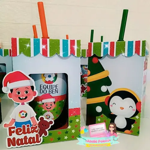 Caixa com copo Twister Personalizado Natal