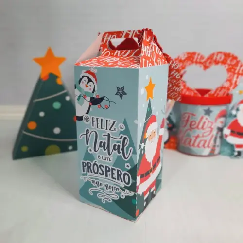 Caixa com COPO long drink personalizado Natal