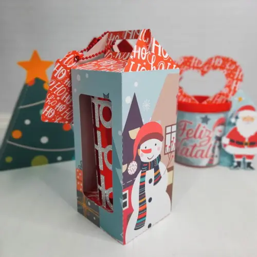 Caixa com COPO long drink personalizado Natal