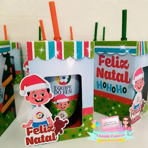 Caixa com copo Twister Personalizado Natal