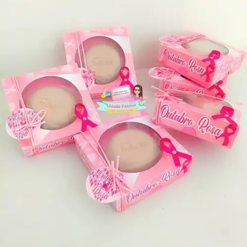 Caixa com Sabonete Outubro Rosa