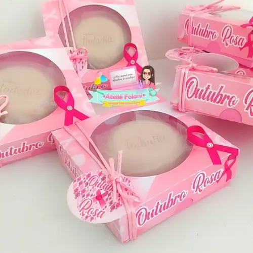 Caixa com Sabonete Outubro Rosa