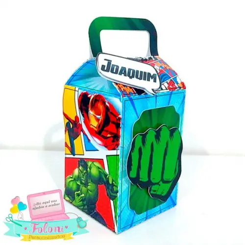 Caixa milk com alça Vingadores