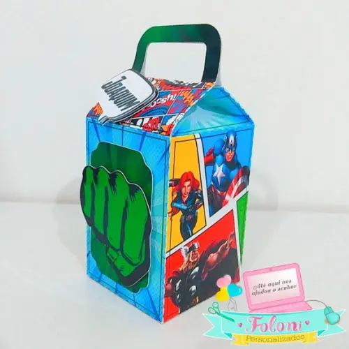 Caixa milk com alça Vingadores