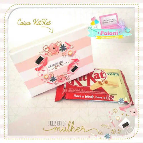 Caixa para Kit Kat Dia das Mulheres