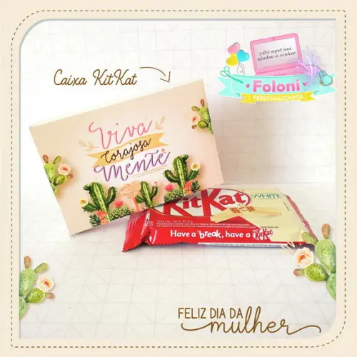 Caixa para Kit Kat Dia das Mulheres