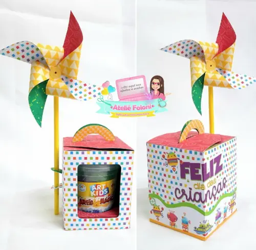 Caixa Para Slime Com Catavento Personalizada