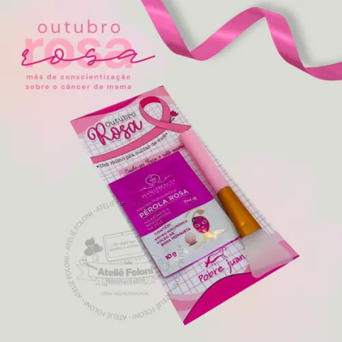 Card +máscara e Pincel Facial Outubro Rosa