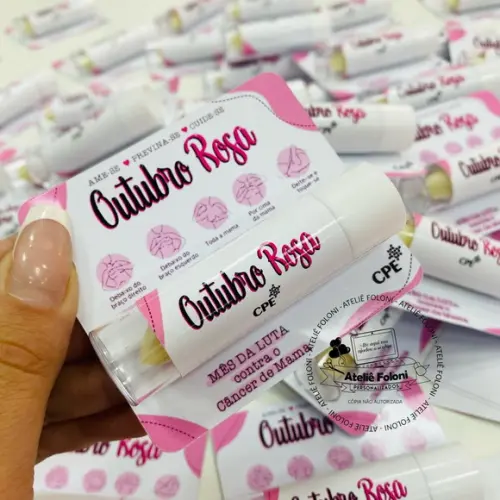 Card com Hidratante Labial Outubro Rosa Personalizada