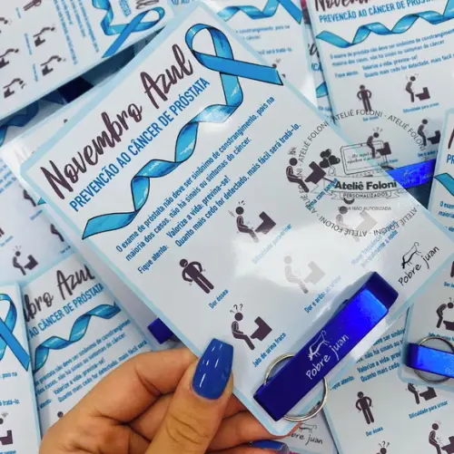 Card com Chaveiro Abridor Personalizado Novembro Azul