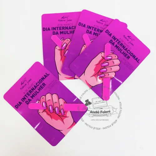 Card com Mini Lixa Personalizado Dia das Mulheres