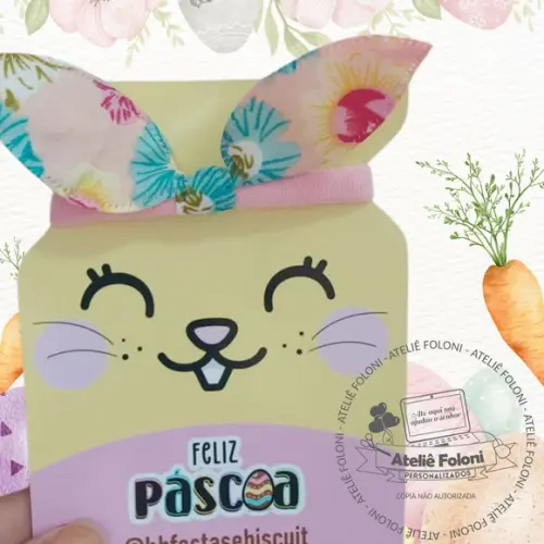 Card/cartão Coelinho Páscoa com Xuxinha Personalizado