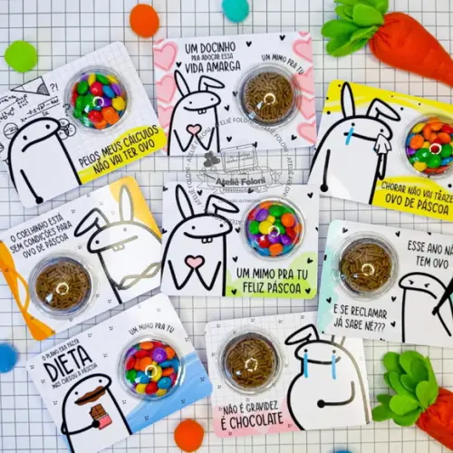 Card/cartão com Coloreti Confeitos de Chocolate - Páscoa
