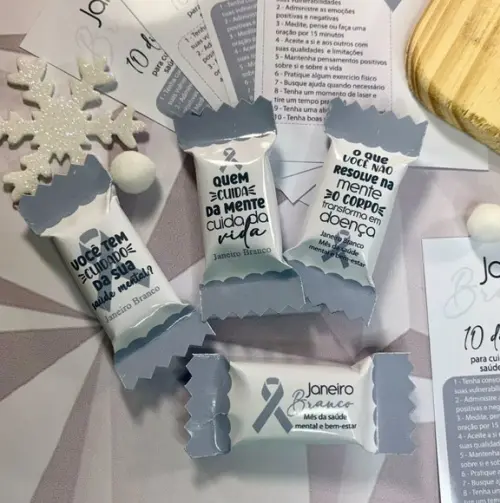 Card+bala Janeiro Branco 100 Unidades Personalizadas