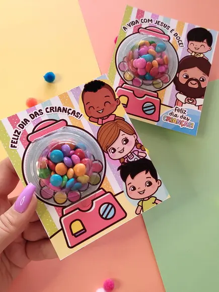 Cartão com Confeti Brinde de Dia das Crianças