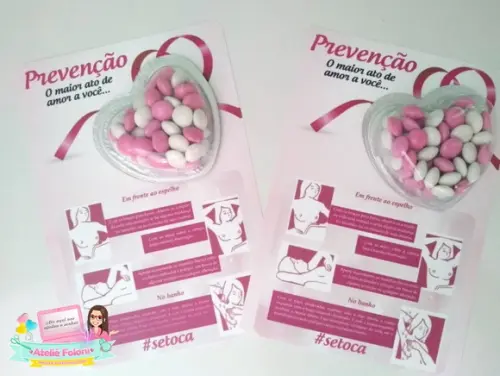 Cartão com Blister de Doces Outubro Rosa