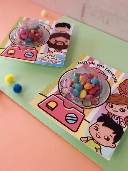 Cartão com Confeti Brinde de Dia das Crianças