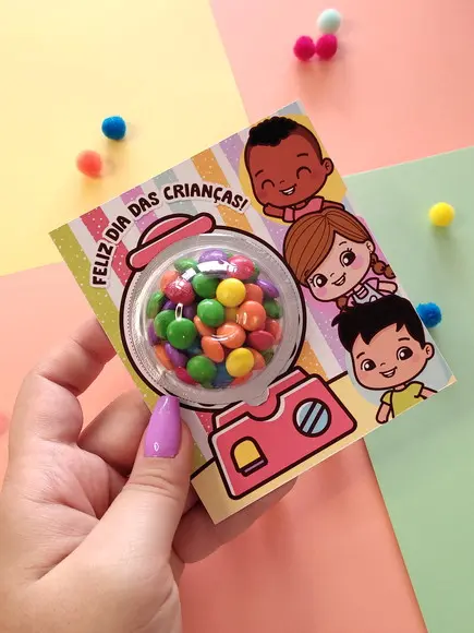 Cartão com Confeti Brinde de Dia das Crianças
