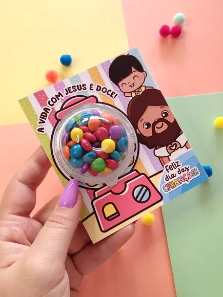 Cartão com Confeti Brinde de Dia das Crianças