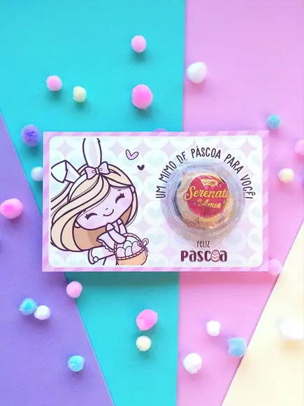 Cartão para Blister Páscoa Bombom ou Confeti