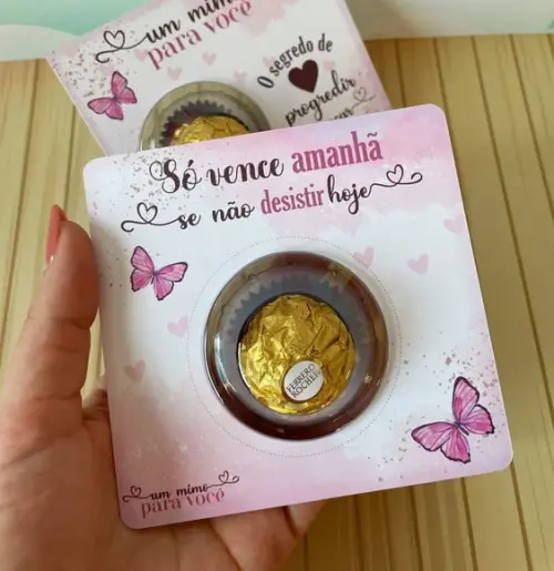 Cartão para Blister Empreendedoras Bombom ou Confeti