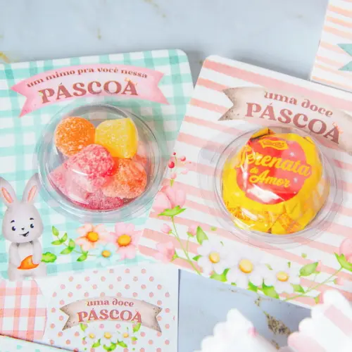 Cartão para Blister Páscoa Bombom ou Confeti