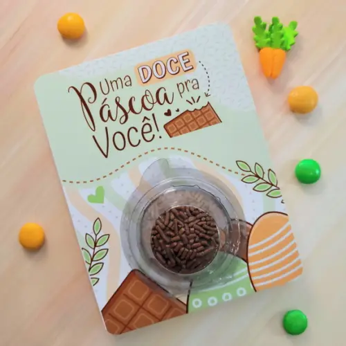 Cartão para Blister Páscoa Bombom ou Confeti